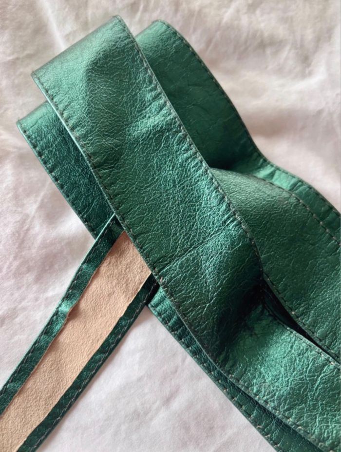Ceinture cuir émeraude - photo numéro 5