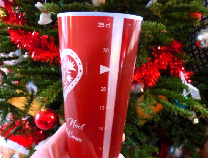 Verres lot 2 Gobelets Noël vin chaud Alsace 35 cl neuf collection. - photo numéro 2