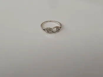 Bague argentée tendance en acier inoxydable