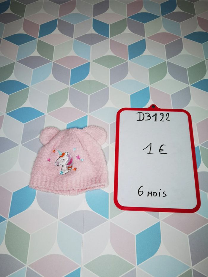 D3122 - bonnet fille 0/6 mois - photo numéro 3