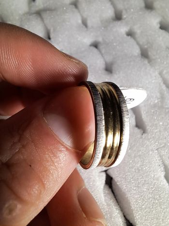 Bague acier inoxydable dorées