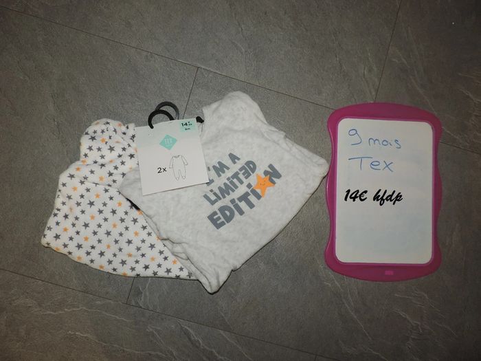 2 pyjamas tex taille 9 mois neuf