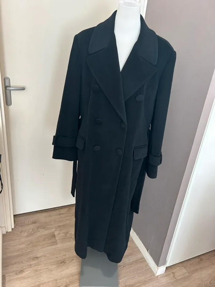 Constantin,caban manteau long noir laine, angora, cachemire , femme, taille 42 - photo numéro 10