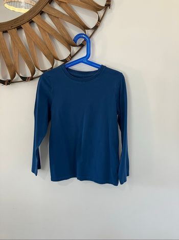 T-shirt manches longues bleu garçon 8 ans Kiabi