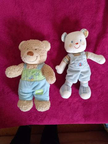 Lot de 2 doudous Ours