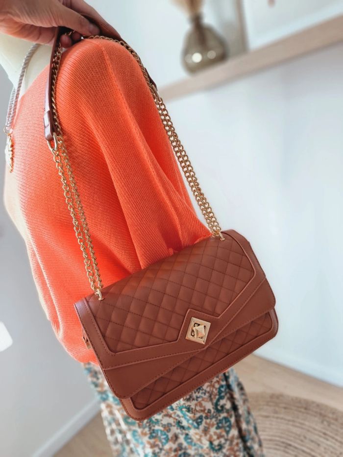 Sac à main neuf marron & doré – chic et pratique ! - photo numéro 4