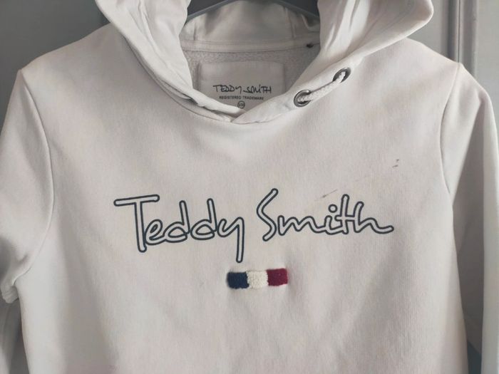Pull a capuche blanc T 16 ans ou 34 Teddy Smith - photo numéro 5