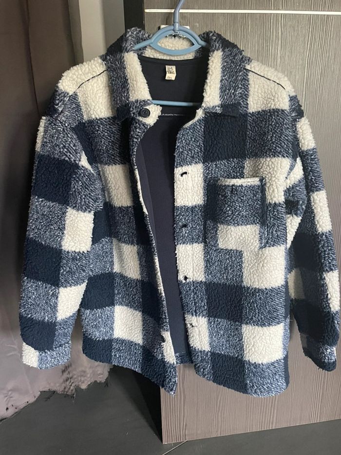 Veste polaire garçon à carreaux