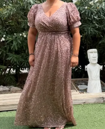 Robe de soirée longue à sequins