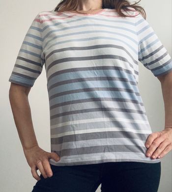 Teeshirt en coton à rayures multicolores Basler taille 40