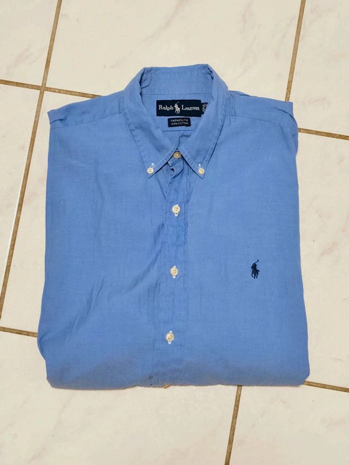 🌟 Chemise Ralph Lauren vintage bleu clair Yarmouth manches courtes – Style intemporel 🌟 - photo numéro 3