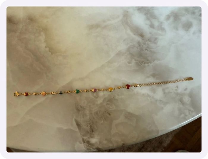 Bracelet doré à pierre multicolore - photo numéro 2