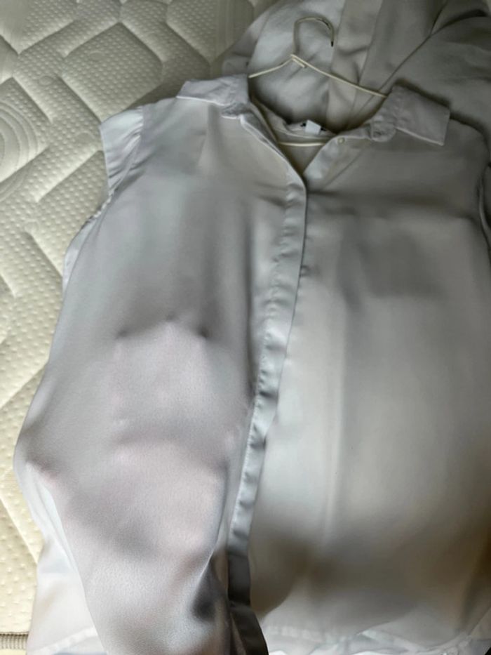 Débardeur blanc style chemise - photo numéro 4