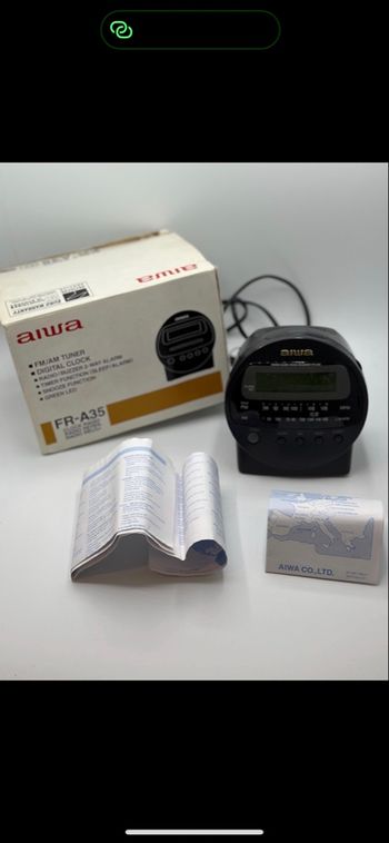 RADIO Vintage of 1988 ! Aiwa FR-A35 + Reveil Alarm Clock + Test OK ! Transistor/Portable/Poste no sony