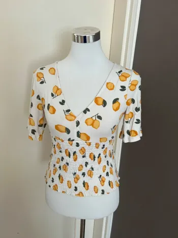 Ichi top haut été imprimée citron femme,taille S/36