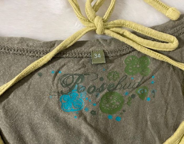 T-shirt bicolore vert Rosebud taille 34 - photo numéro 4