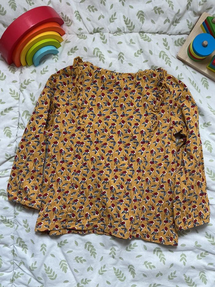 teeshirt manches longues moutarde à motifs 4 ans du pareil au même - photo numéro 6