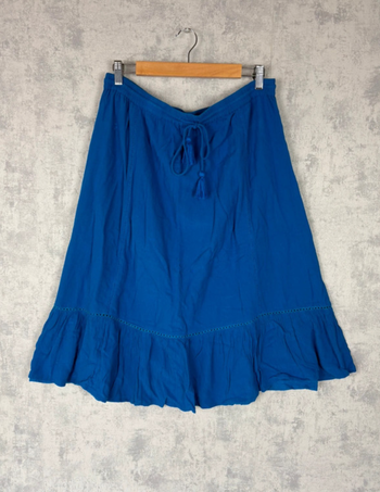 🌸 Jupe mi longue type bohème bleu Taille 44 🌸