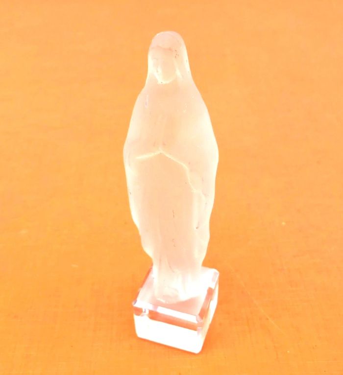 Statuette à poser  Vierge Marie  Verre moulé et dépoli - photo numéro 3