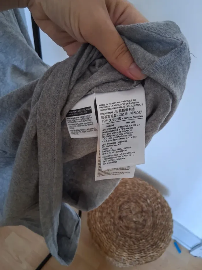 Tee-shirt gris uni - Levi's - L - photo numéro 4