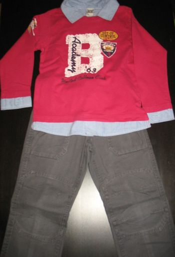  ENSEMBLE 2 PIÈCES GARÇON : PANTALON + TEE SHIRT ML "TAPE A L’ŒIL" - 5 / 6 ANS - n°05