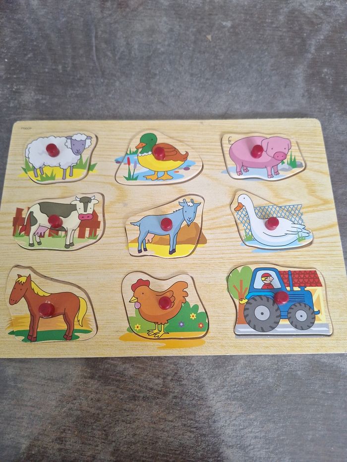 4 puzzles en bois dans son coffret