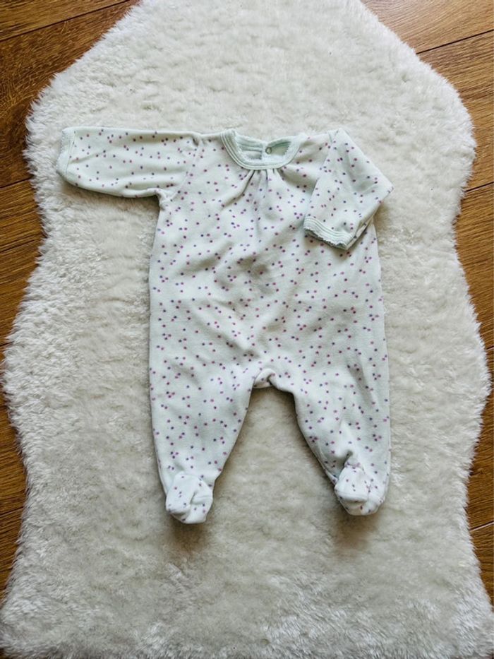 Pyjamas fille vert étoilé | Petit Bateau | Taille 3 mois