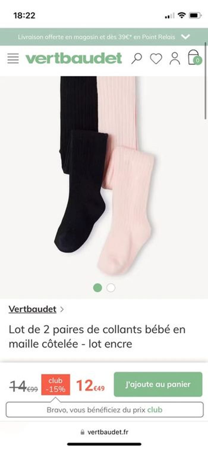 Lot de Collants bébé T15/18 - photo numéro 2