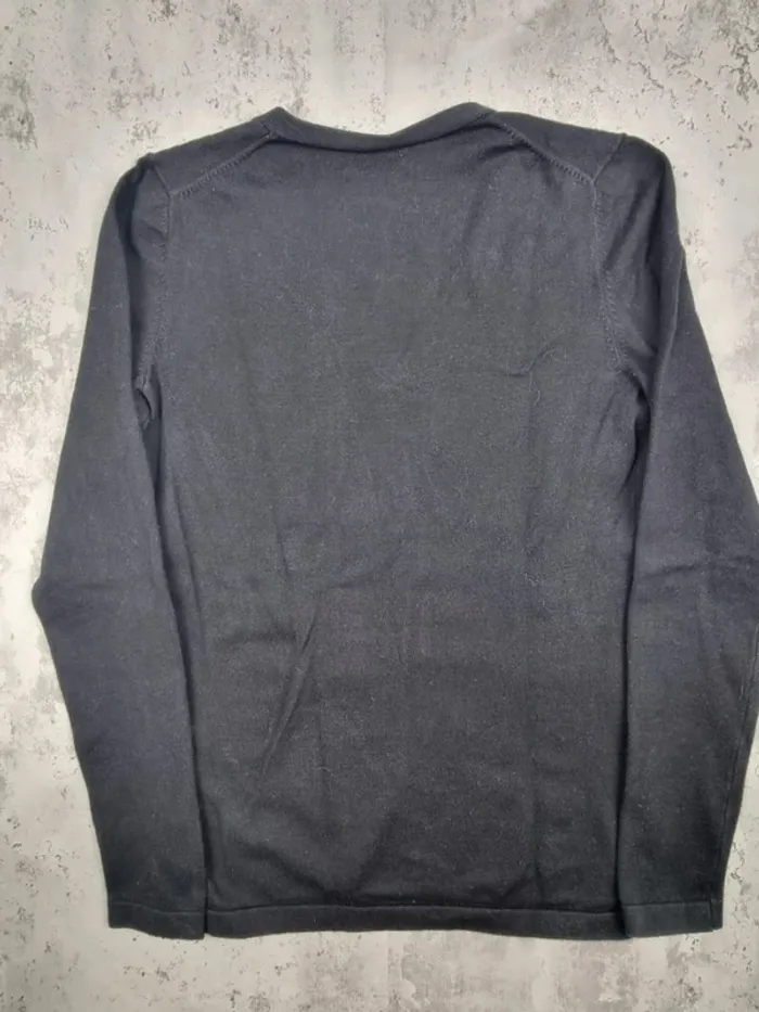 Pull fin col V Tommy Hilfiger noir – Taille S Femmes (mesures en photos) - photo numéro 4