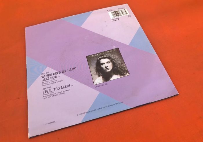 Vinyle 45 tours Céline Dion Where does my heart beat now (1990) CBS 6563257 - photo numéro 5