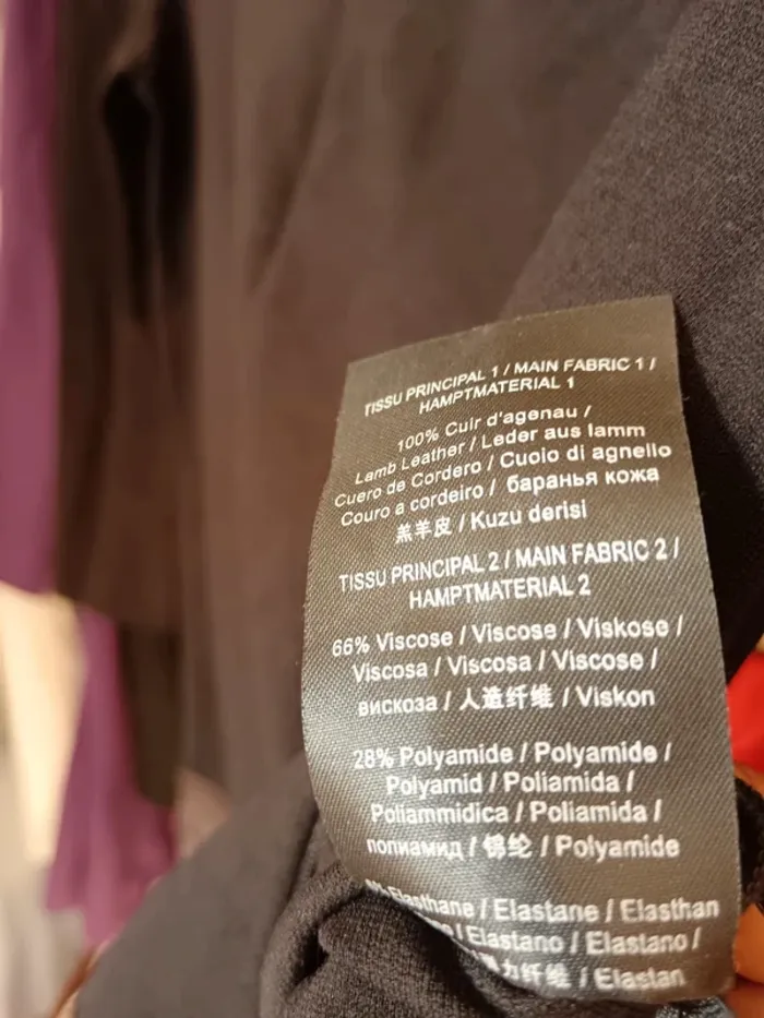 Robe IKKS viscose et cuir d'agneau taille 38 - photo numéro 7
