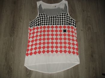 DÉBARDEUR BLANC A MOTIFS NOIR ET ROUGE "TREND BY MISS CAPTAIN" - TAILLE 42 - n°04