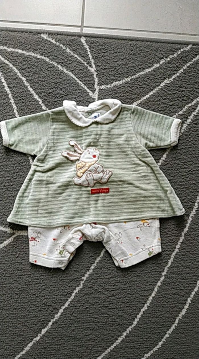 Pyjamas velours sans pieds naissance