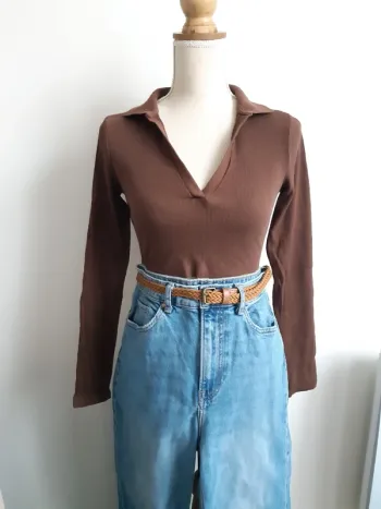 Haut court marron Zara T36