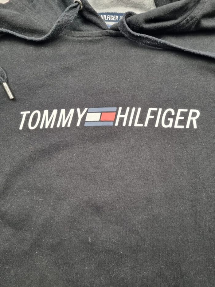 Sweat à capuche Tommy Hilfiger – Bicolore noir et gris – Taille S/36 Femmes - photo numéro 5