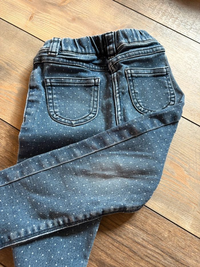 Jeans fille bleu à pois blancs 36mois 3 ans - photo numéro 4