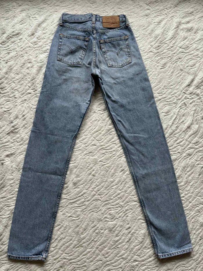 Jean Lévis 534 vintage 90s bleu clair taille haute coupe droite fuselé slim taille X/34 rare - photo numéro 11