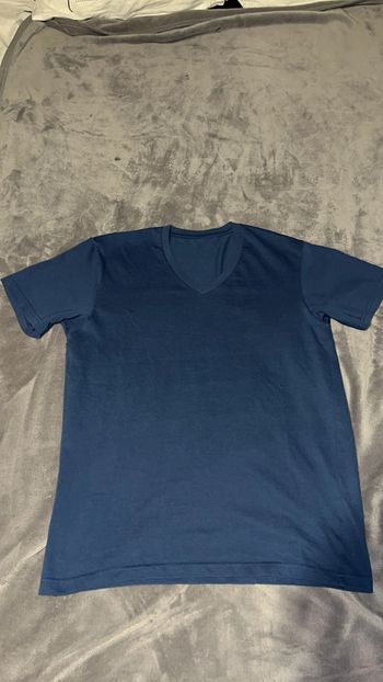 Uniqlo homme t-shirt col v bleu S 36