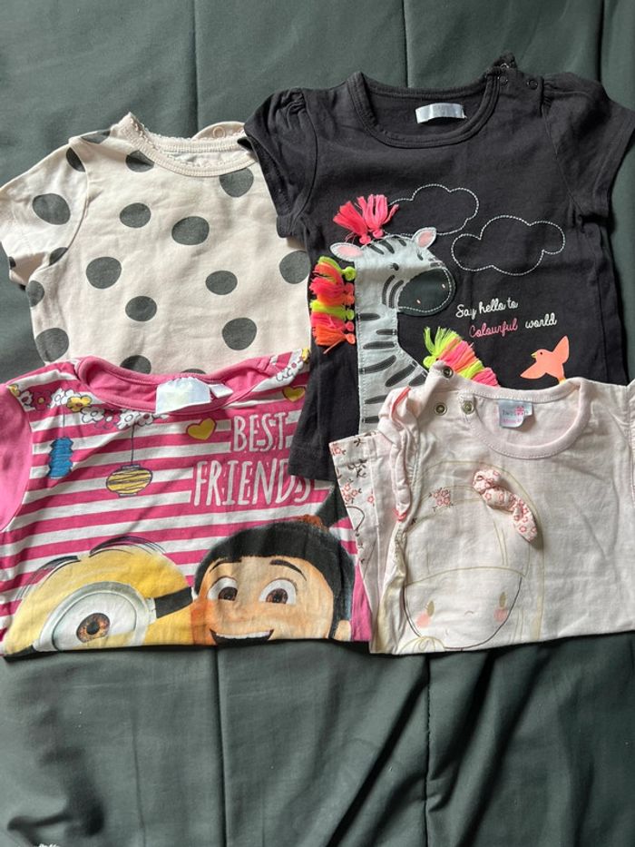 Lot t shirt 12 mois