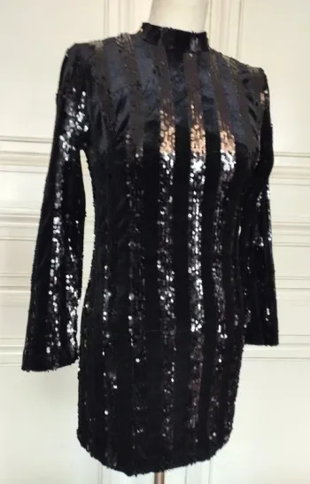 Robe Velours et Multi Pampilles Soirée  TS/M