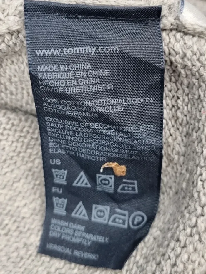 Pull col châle Tommy Hilfiger – Gris – Taille S Hommes (mesures en photos) - photo numéro 8