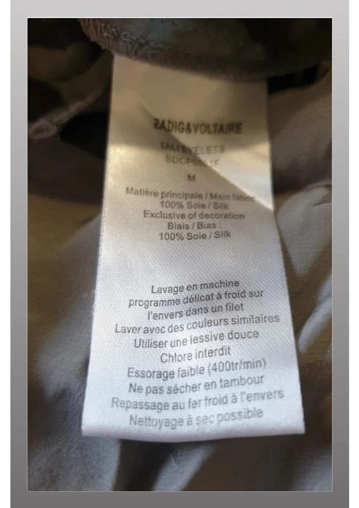 Chemisier femme Zadig & Voltaire M gris et turquoise - photo numéro 6