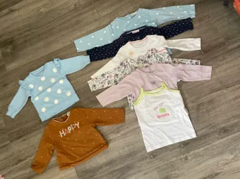 Lot 8 hauts bébé 12 mois