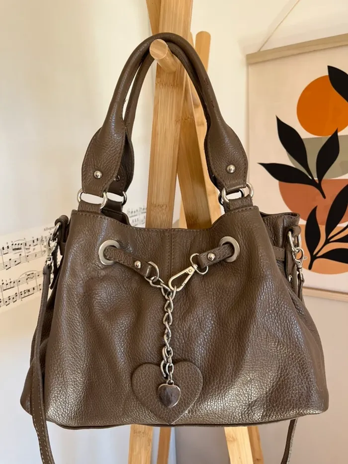 Sac vintage y2k en cuir marron excellent état [ref 2508SBr184]