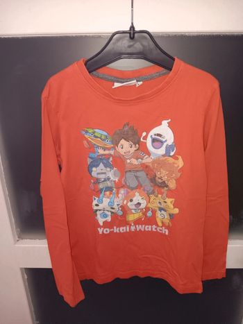 T-shirt Yo-Kai Watch rouge 8 ans manches longues enfant