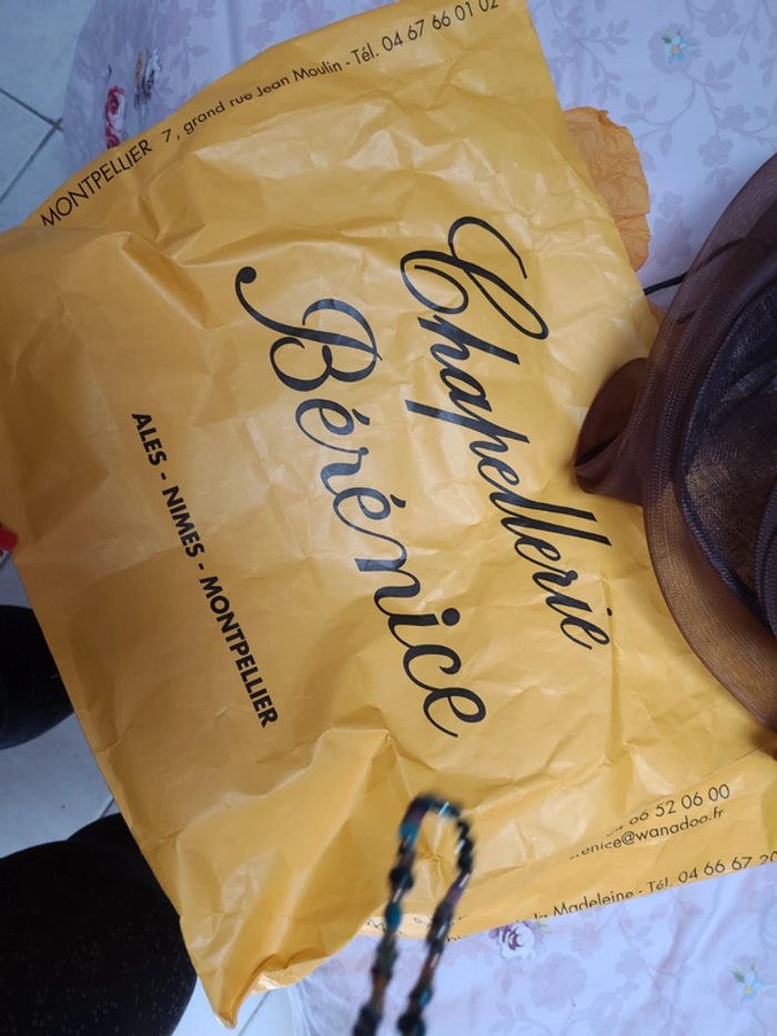Lots capeline avec sac satiné marron - photo numéro 7