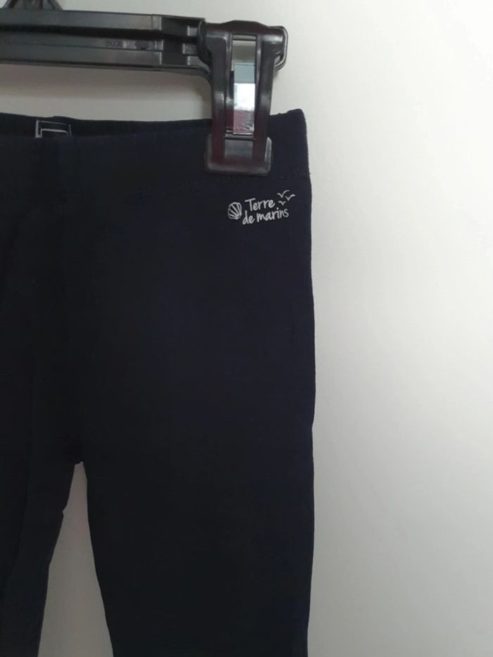 Tee-shirt manche dentelles dessin plage avec leggin bleu marine terre de marins 4 ans - photo numéro 6