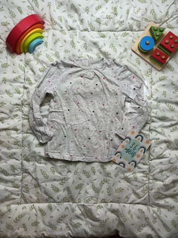 teeshirt manches longues gris motifs étoiles 36 mois bébé rêve