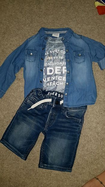 Superbe ensemble 3 pièces garçon été 2ans hm primark rebel et tae