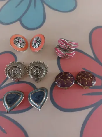 Lot de 5 paires de boucles vintage à pinces